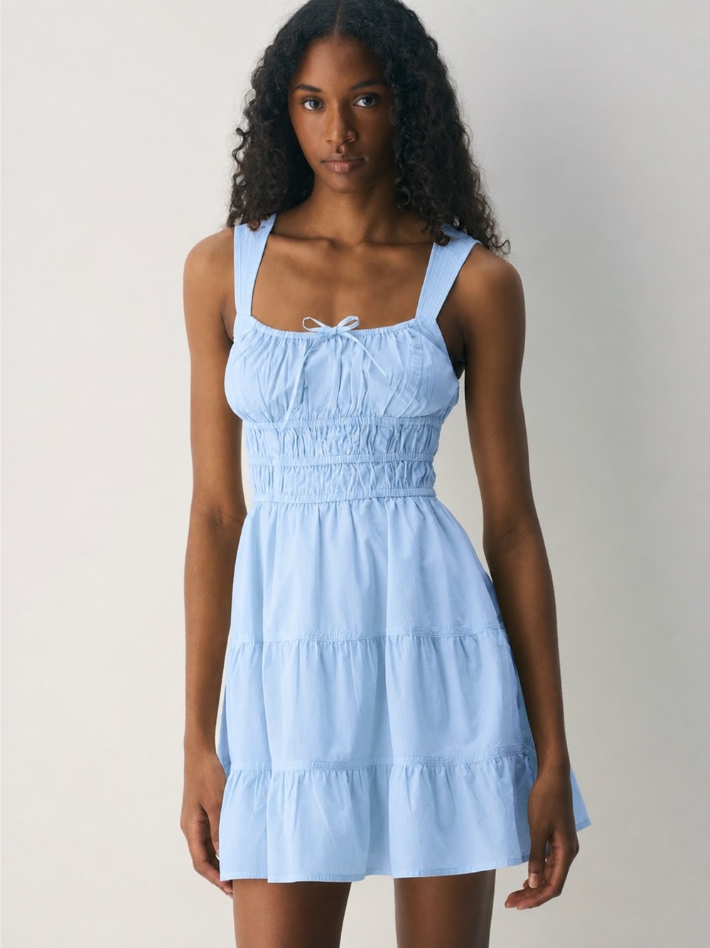 Sunday Best Light Blue Mini Sundress